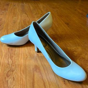 White one inch heels